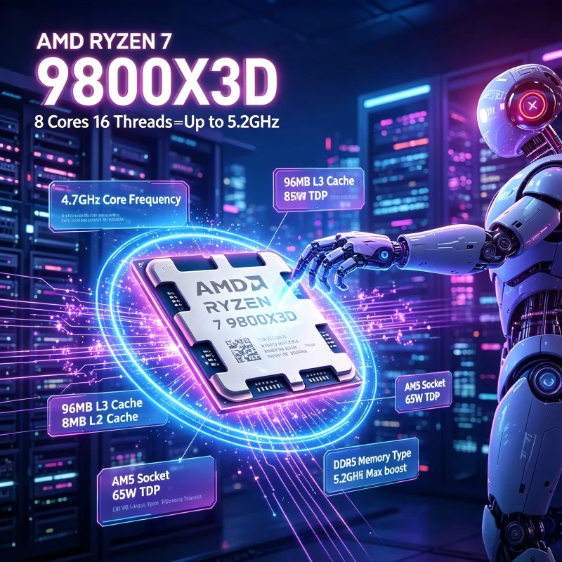 Amd Cpu Ryzen 7 - Processador AMD Ryzen 7 9800X3D para